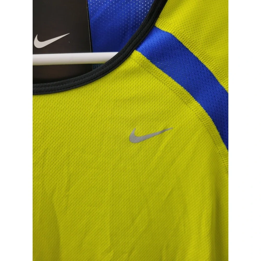 Nike Dri-Fit Women's Small Long Sleeve Running Yellow Blue NWT